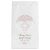 Chic Blush Roos Garden Floral Girl Christening Klein Cadeauzakje (Voorkant)