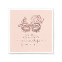 Chic Blush & Roos Gold Folie Masquerade Quinceañer