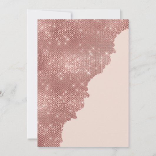 Chic Blush Roos Gouden Glitter Kleurenblok Sweet 1 Kaart (Achterkant)