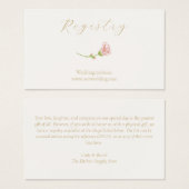 Chic Blush Roos Wedding Registry Enclosure Visitekaartje (Voorkant /achterkant)