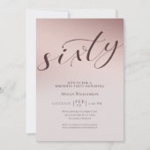 Chic Blush roze 60 verrassingsdag Kaart (Voorkant)