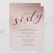 Chic Blush roze 60 verrassingsdag Kaart (Voorkant / Achterkant)