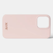 Chic blush roze aangepaste monogram initiaal elega Case-Mate iPhone case (Achterkant (horizontaal))