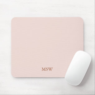 Chic blush roze aangepaste monogram initiaal elega muismat