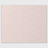 Chic blush roze aangepaste script naam tekst elega cadeaupapier (Vlak)