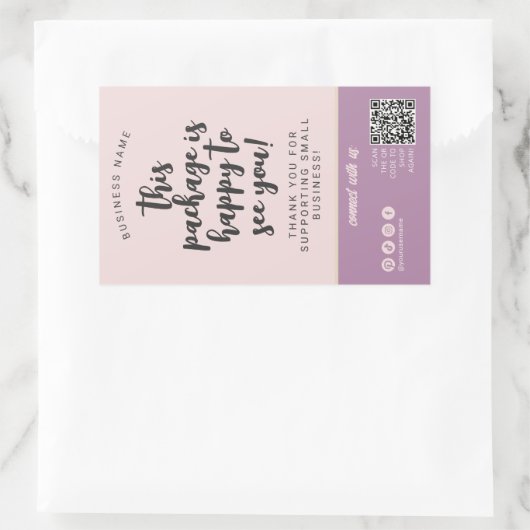 Chic Blush Roze & Beige Verpakking Vrouwelijk Labe Rechthoekige Sticker (Tas)