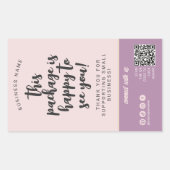 Chic Blush Roze & Beige Verpakking Vrouwelijk Labe Rechthoekige Sticker (Voorkant)