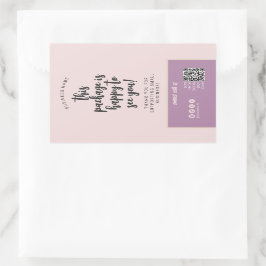 Chic Blush Roze & Beige Verpakking Vrouwelijk Labe Rechthoekige Sticker
