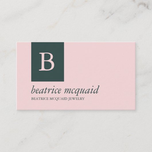 Chic Blush Roze Blauw Visitekaartje (Voorkant)