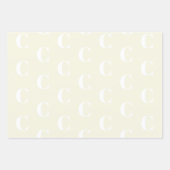 Chic blush roze bleek blauwe crème aangepast monog inpakpapier vel (Voorkant 3)