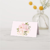 Chic Blush Roze Bloem Reizen Bagage Bruids Plaatskaartje (Achterkant)