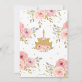 Chic Blush Roze Bloemen 18e Verjaardag Taart Kaart (Achterkant)