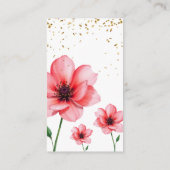 Chic Blush Roze Bloemen Confetti Lijst bruiloft Informatiekaartje (Achterkant)