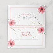 Chic Blush Roze Bloemen Confetti Lijst bruiloft Plaatskaartje (Buitenkant ongevouwen)