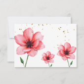 Chic Blush Roze Bloemen Confetti Lijst bruiloft RSVP Kaartje (Achterkant)