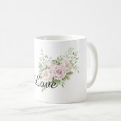 Chic Blush roze bloemen Koffiemok (Voorkant rechts)