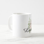 Chic Blush roze bloemen Koffiemok (Voorkant links)