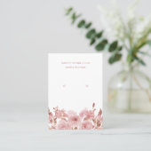 Chic Blush Roze Bloemen Oorbel Display Kaart Visitekaartje (Staand voorkant)