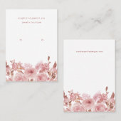 Chic Blush Roze Bloemen Oorbel Display Kaart Visitekaartje (Voorkant / Achterkant)