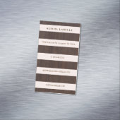 Chic Blush Roze, Donker Hout & Goud Stijlvol Monog Magnetisch Visitekaartje (Voorbeeld)