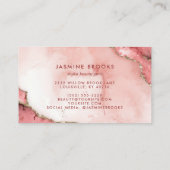 Chic Blush Roze en Gouden Waterverf Visitekaartje (Achterkant)