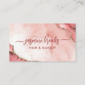 Chic Blush Roze en Gouden Waterverf Visitekaartje (Voorkant)