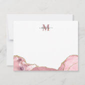 Chic Blush Roze Geode Marble Monogram Nota C Notitiekaartje (Voorkant)