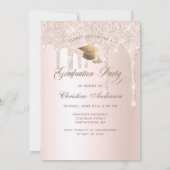 Chic Blush Roze Glitter Fotogradatie Partij Kaart (Achterkant)