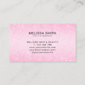 Chic Blush Roze Glitter Monogram Visitekaartje (Achterkant)