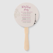 Chic Blush Roze & Goud  Eiffeltoren bruiloft Handwaaier (Achterkant)