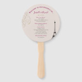Chic Blush Roze & Goud  Eiffeltoren bruiloft Handwaaier (Voorkant)