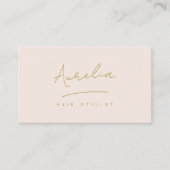 Chic Blush Roze Goud Monogram Signature Logo Visitekaartje (Voorkant)