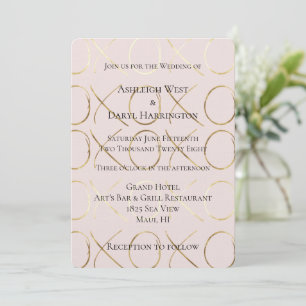 Chic Blush Roze Goud Wit XOXO Love Wedding Kaart