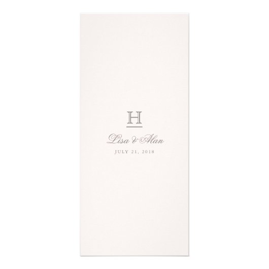 Chic Blush Roze & Grijs Wedding Menu Sjabloon (Achterkant)