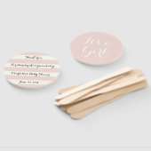 Chic blush roze iory stripes script Baby shower Handwaaier (Niet-gemonteerd)