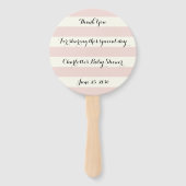Chic blush roze iory stripes script Baby shower Handwaaier (Voorkant)