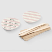 Chic blush roze iory stripes script Vrijgezellenfe Handwaaier (Niet-gemonteerd)