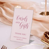 Chic Blush Roze Kaarten & Geschenken Trouwen Reclamebord Met Voetstuk