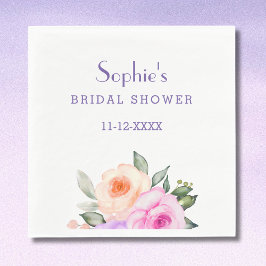 Chic Blush Roze Lila Bright Rozen Vrijgezellenfees Servet