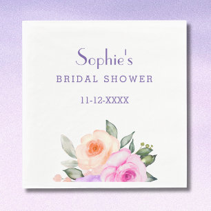 Chic Blush Roze Lila Bright Rozen Vrijgezellenfees Servet