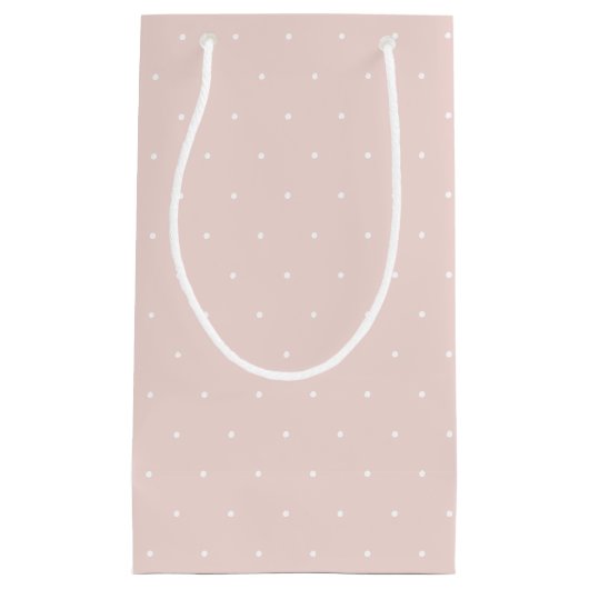 Chic blush roze minuscuul poka punts patroon schat klein cadeauzakje (Voorkant)