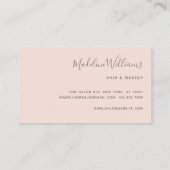 Chic Blush Roze Moderne Initialen van het Monogram Visitekaartje (Achterkant)