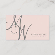 Chic Blush Roze Moderne Initialen van het Monogram