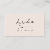 Chic Blush Roze Monogram Modern Signature Logo Visitekaartje (Voorkant)