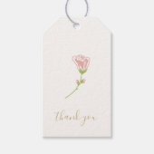 Chic Blush Roze Rose bruiloft Dank u Cadeaulabel (Voorkant)