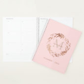 Chic Blush Roze Rose Gold Custom Monogram Planner (Display)