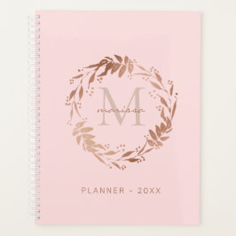 Chic Blush Roze Rose Gold Custom Monogram Planner