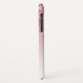 Chic Blush Roze Rose Gold Glitter Sparkle Monogram Case-Mate iPhone Case (Achterkant/links)