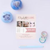 Chic Blush Roze Schoonheidssalon Promo Flyer (Enkel)