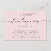 Chic Blush Roze Vrijgezellenfeest Recept Informatiekaartje (Voorkant)